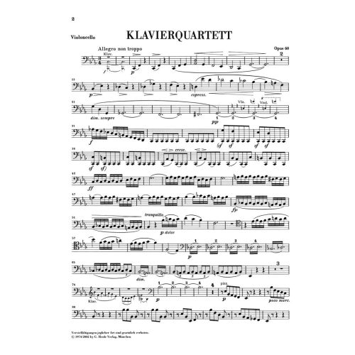 Brahms, Johannes - Piano Quartet c minor op. 60 