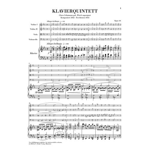 Schumann, Robert - Piano Quintet in E flat op. 44 op. 44 