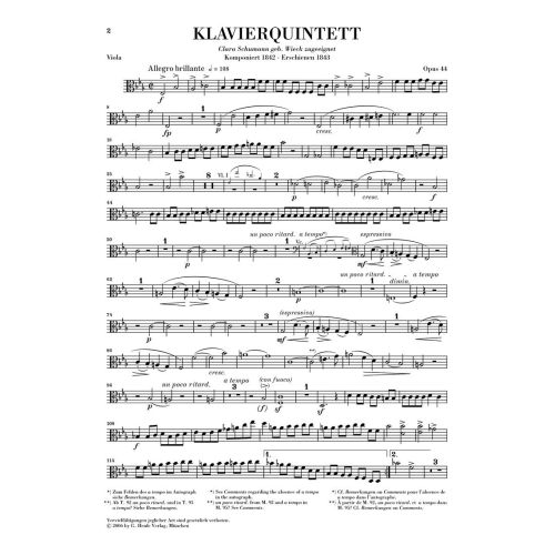 Schumann, Robert - Piano Quintet in E flat op. 44 op. 44 
