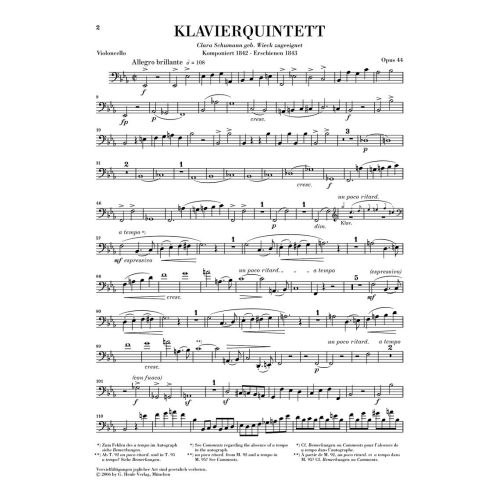 Schumann, Robert - Piano Quintet in E flat op. 44 op. 44 