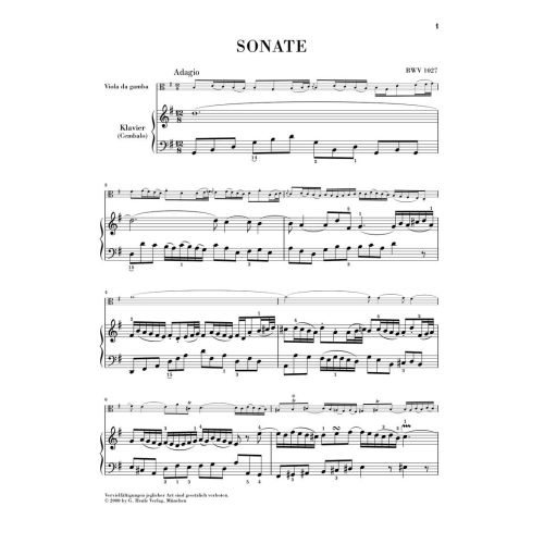 Bach, J.S - Sonatas for Viola da Gamba and Harpsichord (Version for Viola da Gamba or Violoncello) BWV 1027-1029 