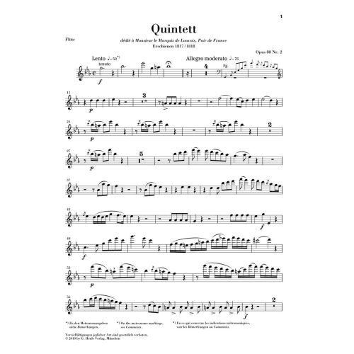 Reicha, Anton Joseph - Quintet for Wind Instruments op. 88/2 