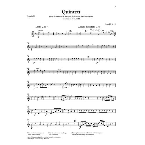 Reicha, Anton Joseph - Quintet for Wind Instruments op. 88/2 