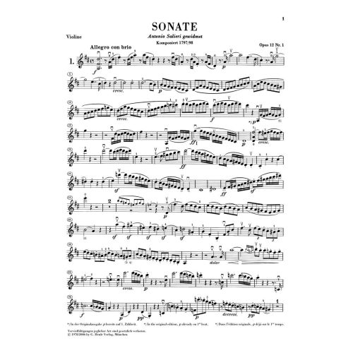 Beethoven, Ludwig van - Sonatas for Piano and Violin Vol. 1