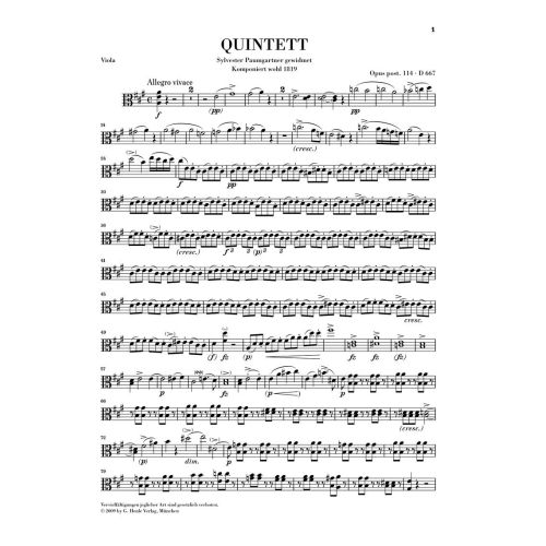 Schubert, Franz - Quintet A major [Trout Quintet] op. post. 114 D 667 