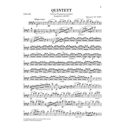 Schubert, Franz - Quintet A major [Trout Quintet] op. post. 114 D 667 