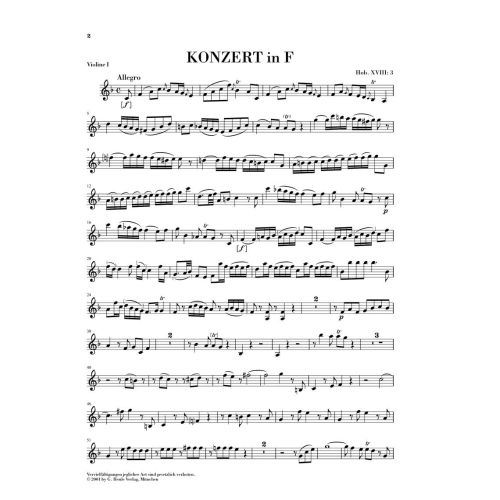 Haydn, Joseph - Concerto for Piano (Harpsichord) and Orchestra F major Hob. XVIII:3 