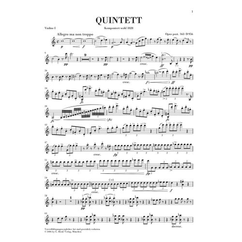 Schubert, Franz - String Quintet in C op. post. 163 D 956 
