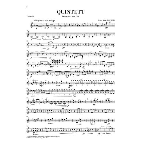 Schubert, Franz - String Quintet in C op. post. 163 D 956 