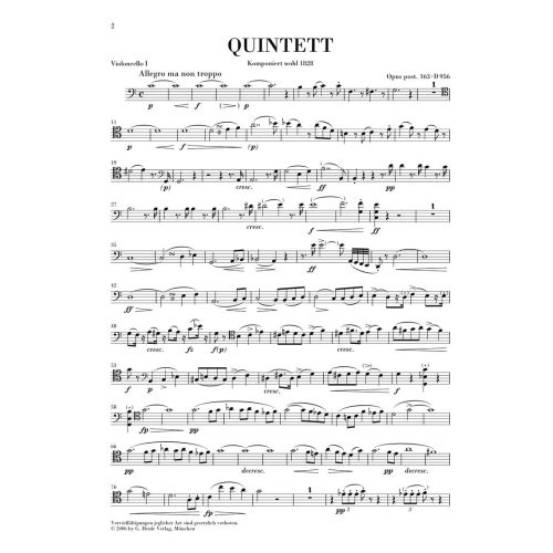 Schubert, Franz - String Quintet in C op. post. 163 D 956 