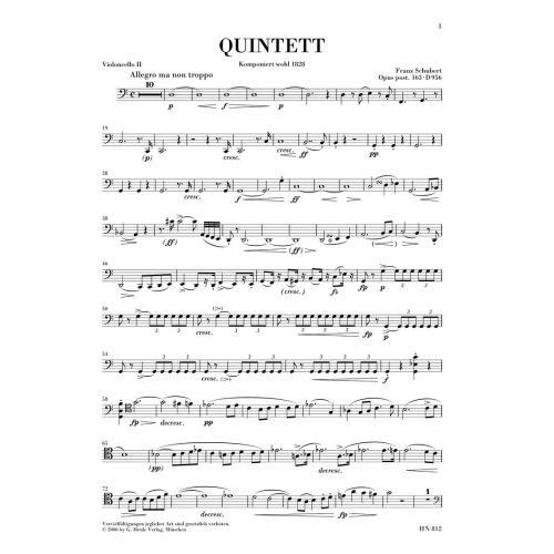 Schubert, Franz - String Quintet in C op. post. 163 D 956 