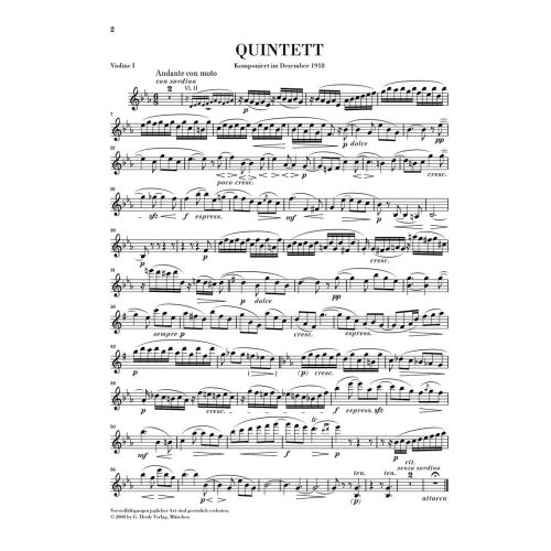 Bruch, Max - String Quintet in E flat