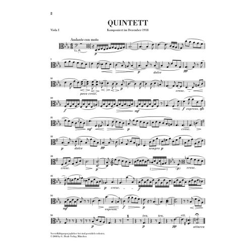 Bruch, Max - String Quintet in E flat
