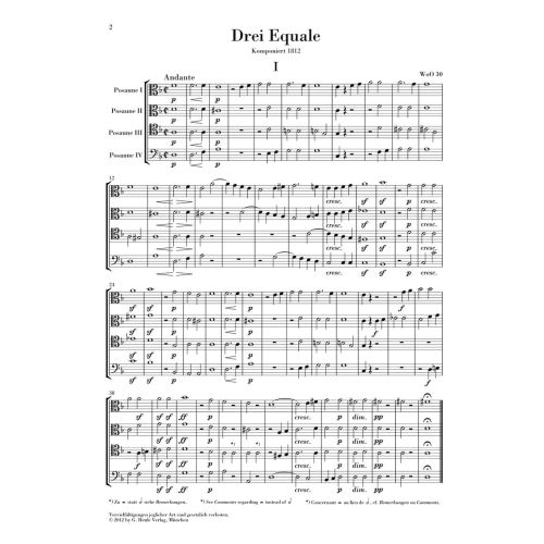 Beethoven, Ludwig van - Three Equali for four Trombones 