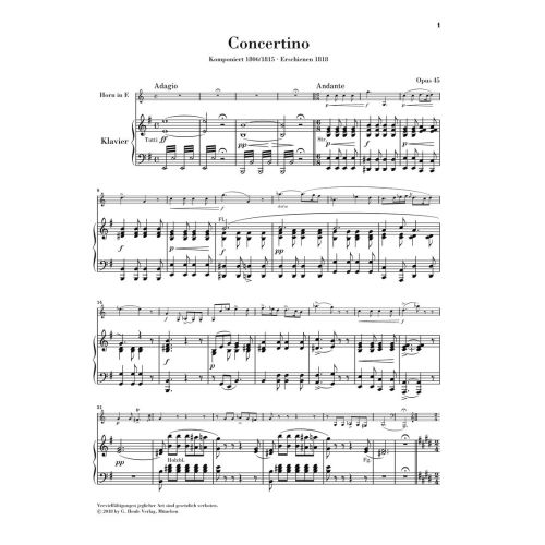 Weber, Carl Maria von - Concertino op. 45 