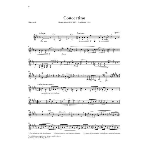 Weber, Carl Maria von - Concertino op. 45 