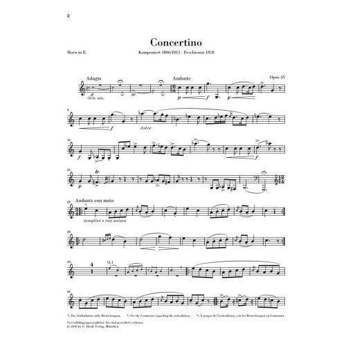 Weber, Carl Maria von - Concertino op. 45 