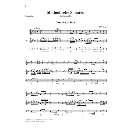 Telemann, Georg Philipp - Methodical Sonatas Volume 1
