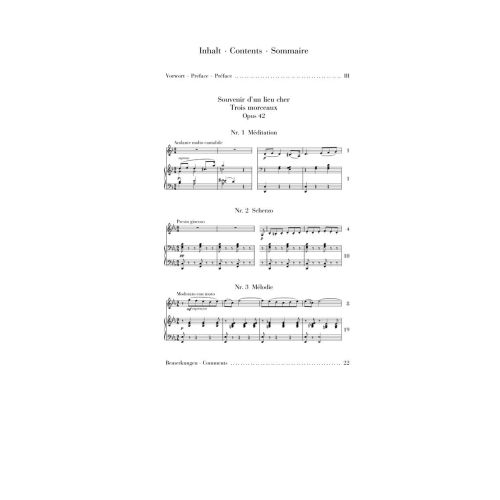 Tchaikovsky, Peter Iljitsch - Souvenir d'un lieu cher op. 42 