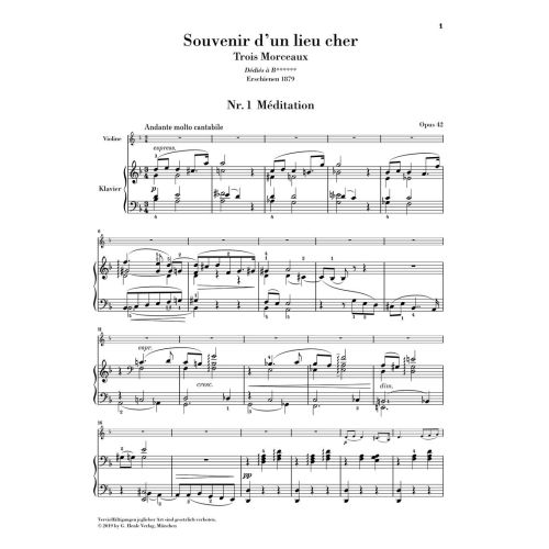 Tchaikovsky, Peter Iljitsch - Souvenir d'un lieu cher op. 42 