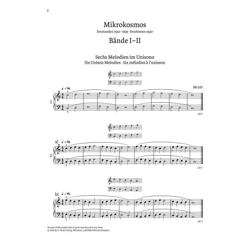 Bartók, Béla - Mikrokosmos I-II 