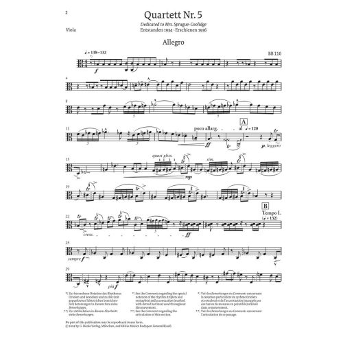 Bartók, Béla - String Quartet no. 5 