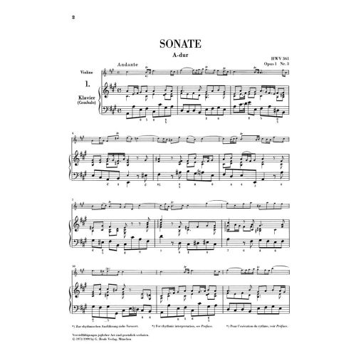 Handel, George Frideric - 7 Sonatas for Violine and Basso Continuo 