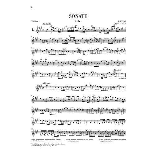 Handel, George Frideric - 7 Sonatas for Violine and Basso Continuo 