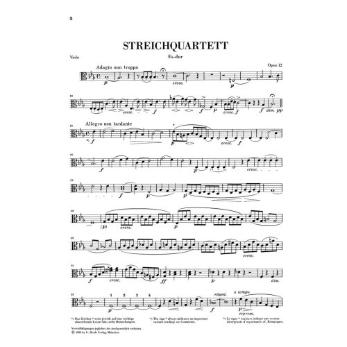 Mendelssohn Bartholdy, Felix - String Quartets op. 12 und 13 