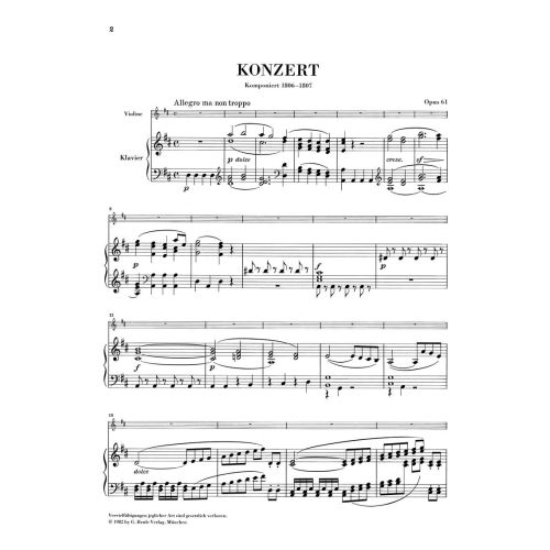 Beethoven, Ludwig van - Concerto D major for Violin and Orchestra op. 61 