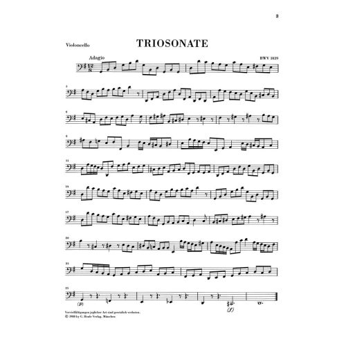 Bach, J.S - Trio Sonata for two Flutes and Basso Continuo in G major with reconstructed version for two Violins BWV