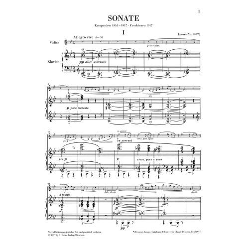 Debussy, Claude - Sonata for Violin and Piano 