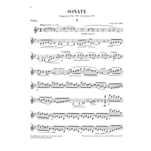 Debussy, Claude - Sonata for Violin and Piano 