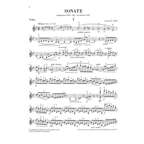 Debussy, Claude - Sonata for Violin and Piano 