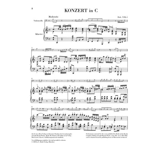 Haydn, Joseph - Concerto for Violoncello and Orchestra C major Hob. VIIb:1 