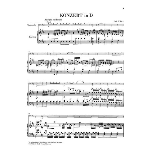 Haydn, Joseph - Concerto for Violoncello and Orchestra D major Hob. VIIb:2 