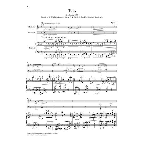 Zemlinsky, Alexander - Trio op. 3 