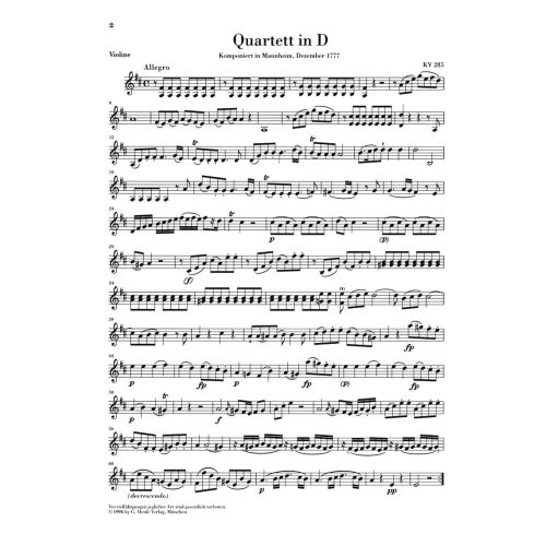 Mozart, Wolfgang Amadeus - Flute Quartets for Flute, Violin, Viola and Violoncello 