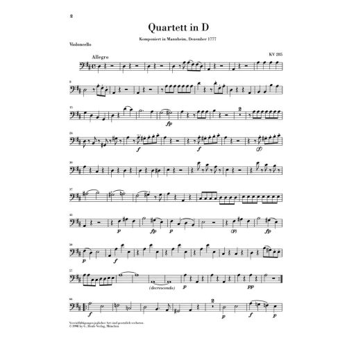 Mozart, Wolfgang Amadeus - Flute Quartets for Flute, Violin, Viola and Violoncello 