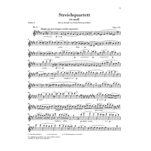 Beethoven, Ludwig van - String Quartet c sharp minor op. 131 