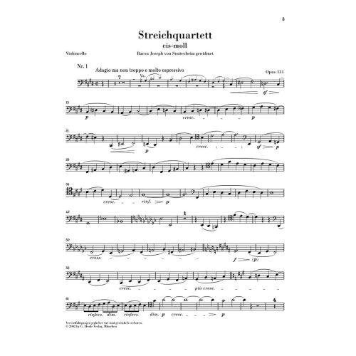 Beethoven, Ludwig van - String Quartet c sharp minor op. 131 