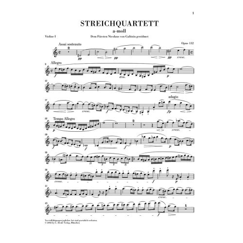 Beethoven, Ludwig van - String Quartet a minor op. 132 