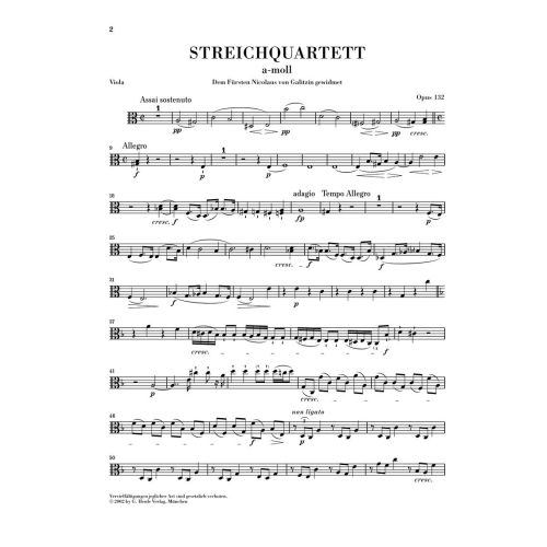 Beethoven, Ludwig van - String Quartet a minor op. 132 