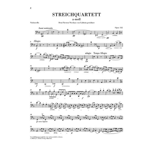 Beethoven, Ludwig van - String Quartet a minor op. 132 