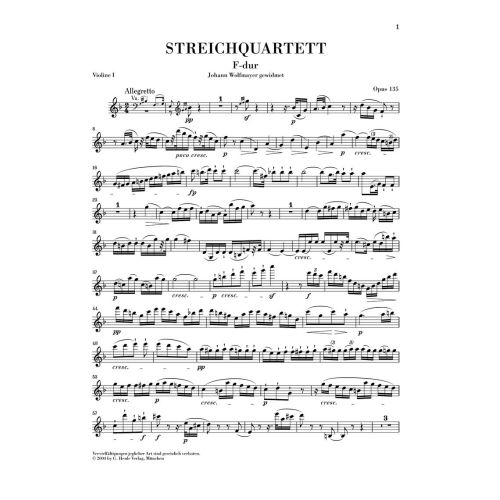 Beethoven, Ludwig van - String Quartet F major op. 135 