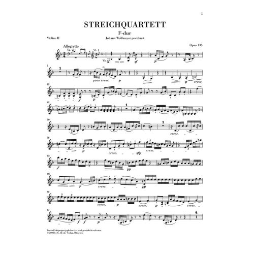 Beethoven, Ludwig van - String Quartet F major op. 135 
