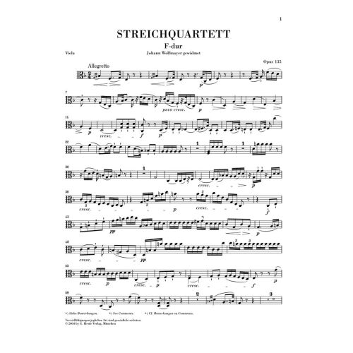 Beethoven, Ludwig van - String Quartet F major op. 135 