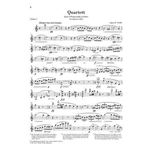 Schubert, Franz - String Quartet a minor op. 29 D 804 "Rosamunde" op. 29 D 804 