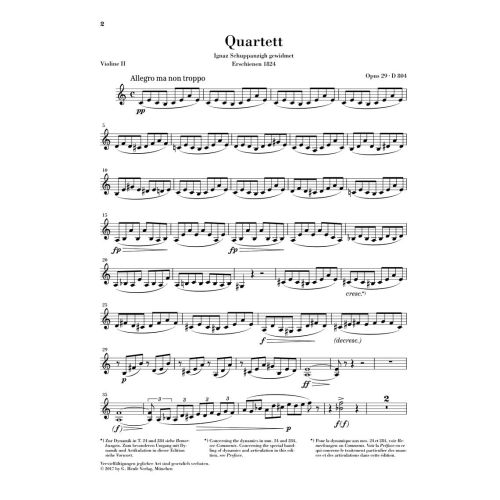 Schubert, Franz - String Quartet a minor op. 29 D 804 "Rosamunde" op. 29 D 804 
