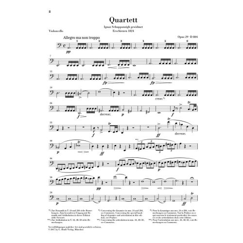 Schubert, Franz - String Quartet a minor op. 29 D 804 "Rosamunde" op. 29 D 804 